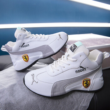 支持国货毕聚品牌真面皮秋季防臭男鞋子法拉利潮鞋透气情侣女百搭厚底