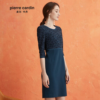 皮尔卡丹女装连衣裙 蓝色 42A(175/96A)