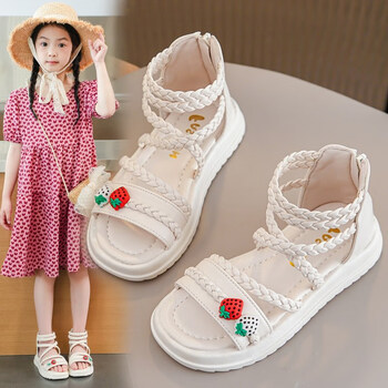 迪士尼女童凉鞋9夏5绑带10学生4草莓儿童鞋7女孩8宝宝11中大童12岁滩