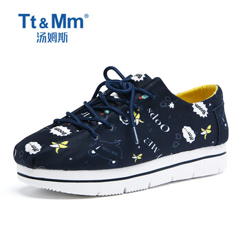 汤姆斯ttmm汤姆斯原宿圆头百搭厚底帆布鞋夏季新款小香风松糕布鞋女鞋