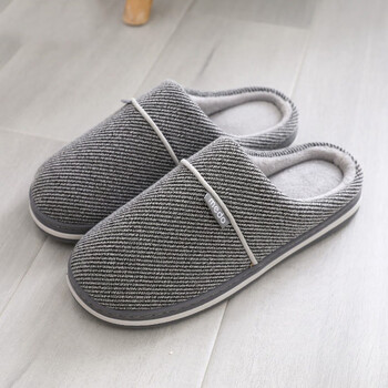 棉拖鞋男冬季家用女保暖防滑家居厚底加绒简约居家室内冬男士大码深灰
