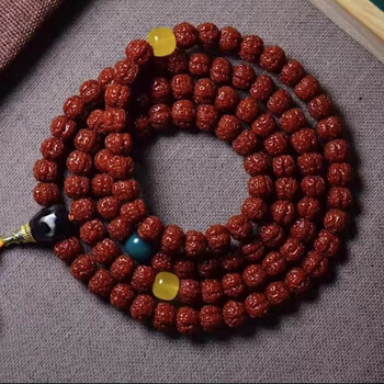 机刷包浆成品玉化小金刚菩提子108颗梅花桩双龙爆肉男女手串项链 蜂王