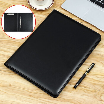 皮质商务双夹文件夹a4多功能大容量会议夹单位领导传阅夹办公审批呈阅