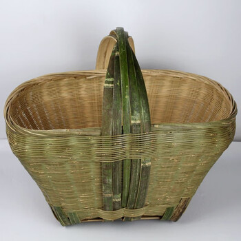汉水竹城 手工竹编菜篮子竹筐竹篓购物手提篮竹篮子水果篮子环保菜篮