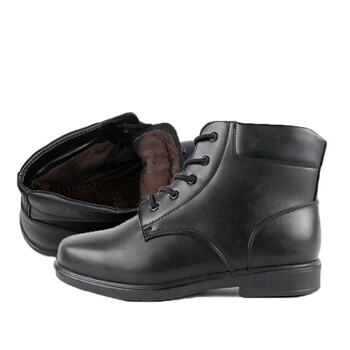 17男式防寒靴士兵绒皮鞋男加厚保暖真牛皮羊毛皮鞋皮毛一体军勾棉鞋靴