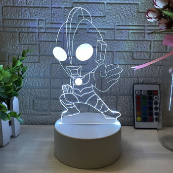 奥特曼学习台灯奥特曼小夜灯儿童卧室睡眠灯男孩卡通3d迪迦立体学习