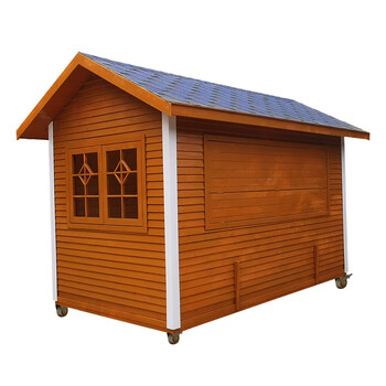 浙韵户外可移动防腐木售货亭木制售票亭售卖亭岗亭室外小木屋摊位单层