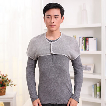 顶力男士护肩保暖睡觉坎肩肩膀的坎肩春夏季薄款护肩防寒灰色秋无领l