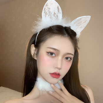 可爱蕾丝猫耳朵发箍女网红压发猫咪头箍性感兔耳头饰