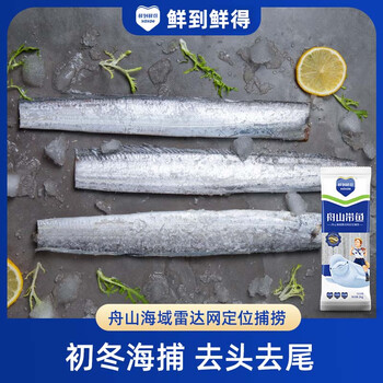 鲜到鲜得 冷冻舟山带鱼去头去尾小眼带鱼中段生鲜鱼类深海鱼刀鱼 海鲜水产 去头去尾带鱼4斤(1kg*2)