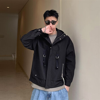 潮牌fog  美式休闲连帽教练夹克男春秋港风复古潮流穿搭痞帅工装外套