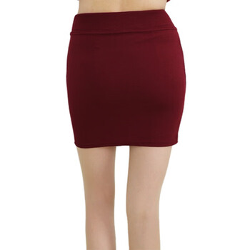 无安库齐胯屁露臀性感齐小短裙秋夏女小个子修身超短大号码酒红色l