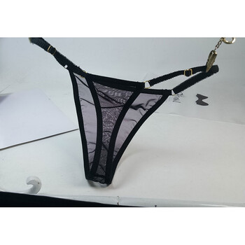 丁字裤丁字裤女性感低腰蕾丝骚火辣露毛全透明开档学生内裤大码胖mm