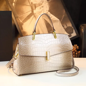 wuro欧美轻奢感高光亮面鳄鱼纹包包女2024新款斜挎手提包贝壳包潮渐变