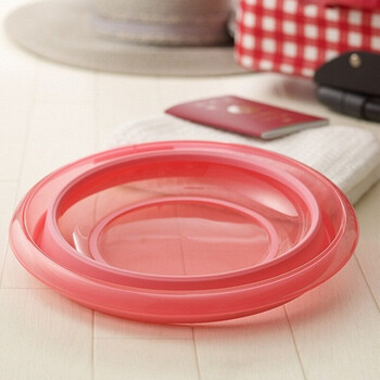 家の物语日本进口硅胶可折叠盆户外旅行便携可悬挂脸盆水盆红色