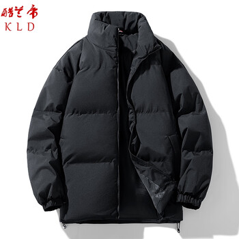 酷兰帝秋冬新款休闲百搭棉服男加厚保暖宽松面包服棉服 黑色5808 3XL-165斤左右