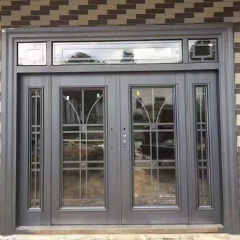 玻璃复合门别墅大门对开门防盗仿真铜门锌合金门定制农村自建别墅门