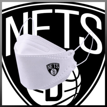 nba篮网球队元素一次性口罩kn95篮球口罩定制印花字印logo印图案篮网