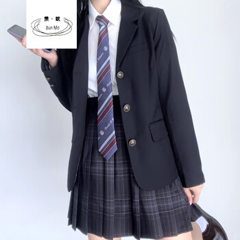 通勤百搭熏默日系jk制服西装外套女学院风校供感中长款西服套装秋冬季