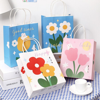 恬星花系列礼品袋小号礼物袋礼袋可爱卡通包装纸袋手提袋ins风节日生日送礼一套4个 图片价格品牌报价 京东