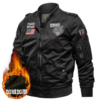 军迷二战经典a2军德国复古美国二战美军飞行员夹克男教官服 黑色加绒