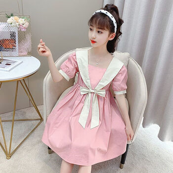 学生夏装女12岁13女孩1 粉色 韩版裙子7070>学生裙简约小闺女可爱写真