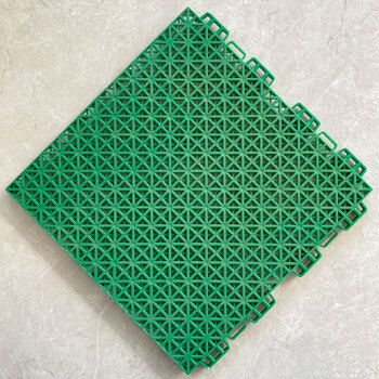 地板排水悬浮地板pp格栅板幼儿园滑塑料露天阳台盗窗 25*25*1cm绿色1