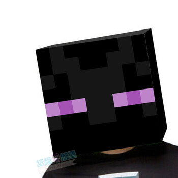 我的世界纸模型头套面具个性末影人jj怪史蒂夫像素纸模手工头盔网游