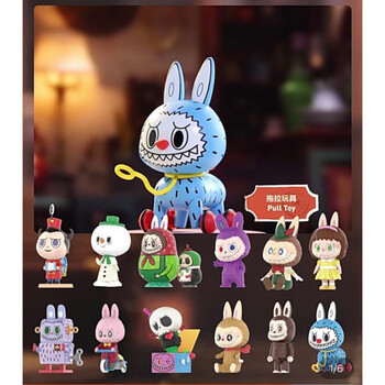 labubu精灵玩具系列盲盒公仔娃娃确认款现货昂沐勉茂 拖拉玩具pull