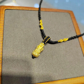 zcmk520送男女友 黄金貔貅项链女本命年手工编织颈链时尚潮首饰情人节