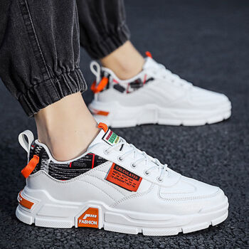 隐形内增高5cm男鞋小白鞋青年韩版秋冬运动跑步鞋fb2098白桔增高8cm43