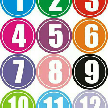 9cm彩色圆形不干胶数字贴纸防水号码贴选手参赛号参赛桌号网吧机床