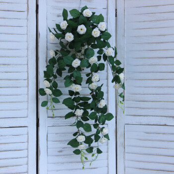 仿真花壁挂假花客厅背景墙装饰绿植绢花套餐铁丝杆易造型婚庆布置 奶