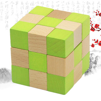 【现货速发】神龙摆尾实木六根孔明锁鲁班锁神龙摆尾解锁解环玩具九