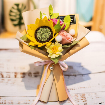 diy手捧花束手工创意不织布材料包幼儿园送老师妈妈母亲教师节礼物