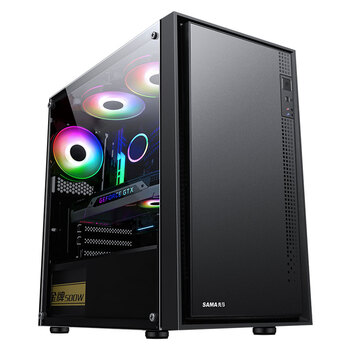 先马（SAMA）平头哥M2 Mini小机箱 支持M-ATX主板240水冷/钢化玻璃侧透/背线/独立电源仓/USB3.0