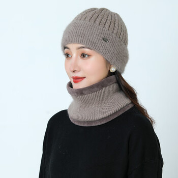 克沃兹(kwozi)中老年帽子女冬加绒加厚保暖棉老人毛线帽针织帽冬季