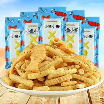 腾旺纳跃 领航小鱼小虾零食鲜虾条薯条片怀旧宿舍休闲零食小吃5-40包