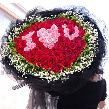 速递同城配送女友99朵玫瑰真花束广州上海 国花店 99朵玫瑰花至iou