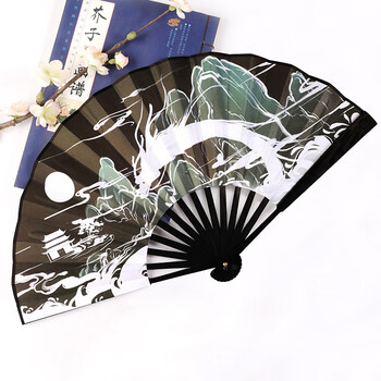 网红古风双面9寸男女式绸布折扇中国风汉服配饰夏 龙吟九天(单独扇子)