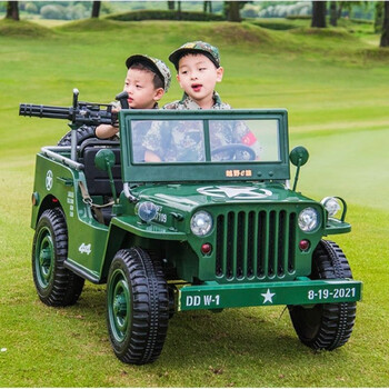 益尔乐梵酷fku儿童电动吉普车可坐大人遥控车超大越野玩具车男孩摇军