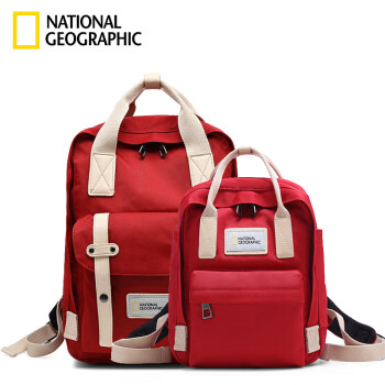 国家地理National Geographic双肩包可爱亲子背包男女童学生书包儿童包 红白