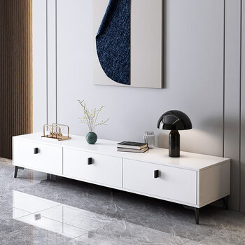 宜造（YIZAO）电视柜现代简约落地小户型轻奢客厅储物柜子茶几电视柜组合 【三门款】暖白色140cm 自主安装