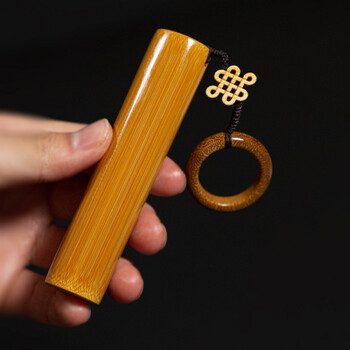 绾慕 实心竹玉竹把件手文玩竹子把玩件挂件玉化高密度 刻字,打孔