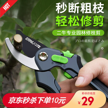 二牛园艺剪刀修枝剪果树剪刀粗树枝专用省力剪子花卉花艺剪子园林工具家用神器 银环蛇 豪华省力园艺剪第6代sk5合金钢特氟龙刀 图片价格品牌报价 京东