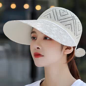 遮阳帽女防晒大沿帽夏天休闲百搭出游韩版夏季可折叠遮脸太阳帽子镂空