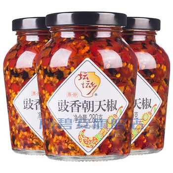 湖南特产 坛坛香剁椒酱 坛坛乡豉香朝天椒豆豉辣椒酱280g瓶装风味湖南