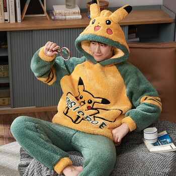 南极人睡衣男士秋冬季珊瑚绒保暖男式秋季居家服男款冬天青少年长袖