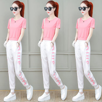 矮个子女生夏天穿的衣服套装潮流好看运动休闲套装女2022夏季新款短款