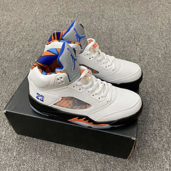 纯源 乔5 air 5 aj5 尼克斯蓝橙国际航班 篮球鞋136027-148 136027